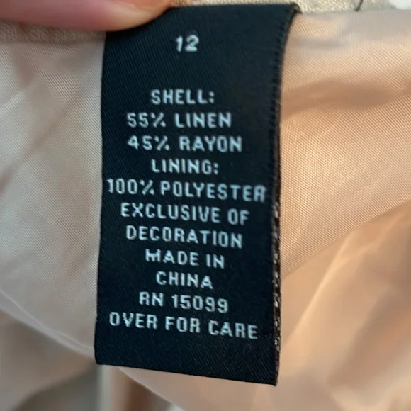 Apostrophe midi skirt linen skirt with beading and embroidery details - Picture 7 of 8